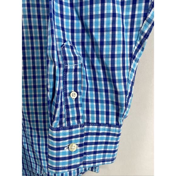 Chaps Blue & White Check Button Long Sleeve Shirt Boy’s XL (18/20) 40” Chest - Picture 4 of 7